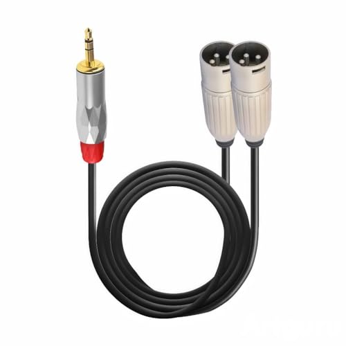 Image of MX RCA Cable AUX to RCA Y Splitter Cable To 2 Rca Stereo Audio Cable PERENT (3.5mm to Dual 3-Pin Male XLR Mic Cable, 5 METER)