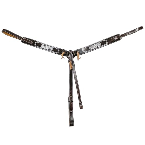 M-Royal Saddles Cafe Pecho Pretal Pintada Charro Lienzo