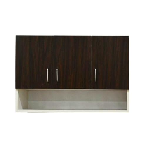 Image of Multipurpose Storage Cabinet & Adjustable Shelf Space Organizer Engineered Wood Termites Resistance Wall Mounted for Office, Kitchen, Bedroom (Redica Walnut & Highland Pine, Door 3)