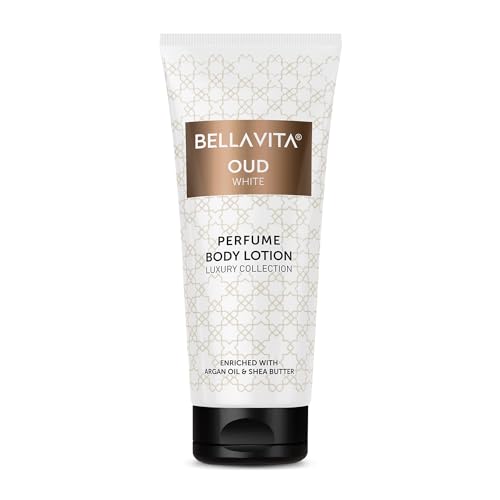 Image of Bella Vita Luxury OUD WHITE Perfume Body Lotion for Nourishing, Hydrating, Soft, Supple,Healthy Skin with Argan Oil and Shea Butter 200 Ml
