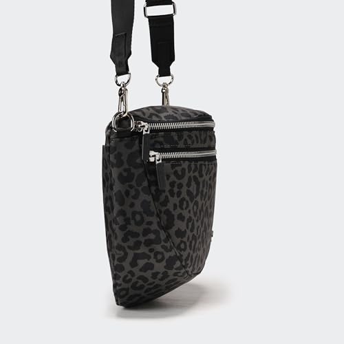 Image of Pander Crossbody Bum Bag for Women, Everyday Nylon Shoulder Bag with Pompom Keychain Wristlet Bag Charm, Adjustable Strap