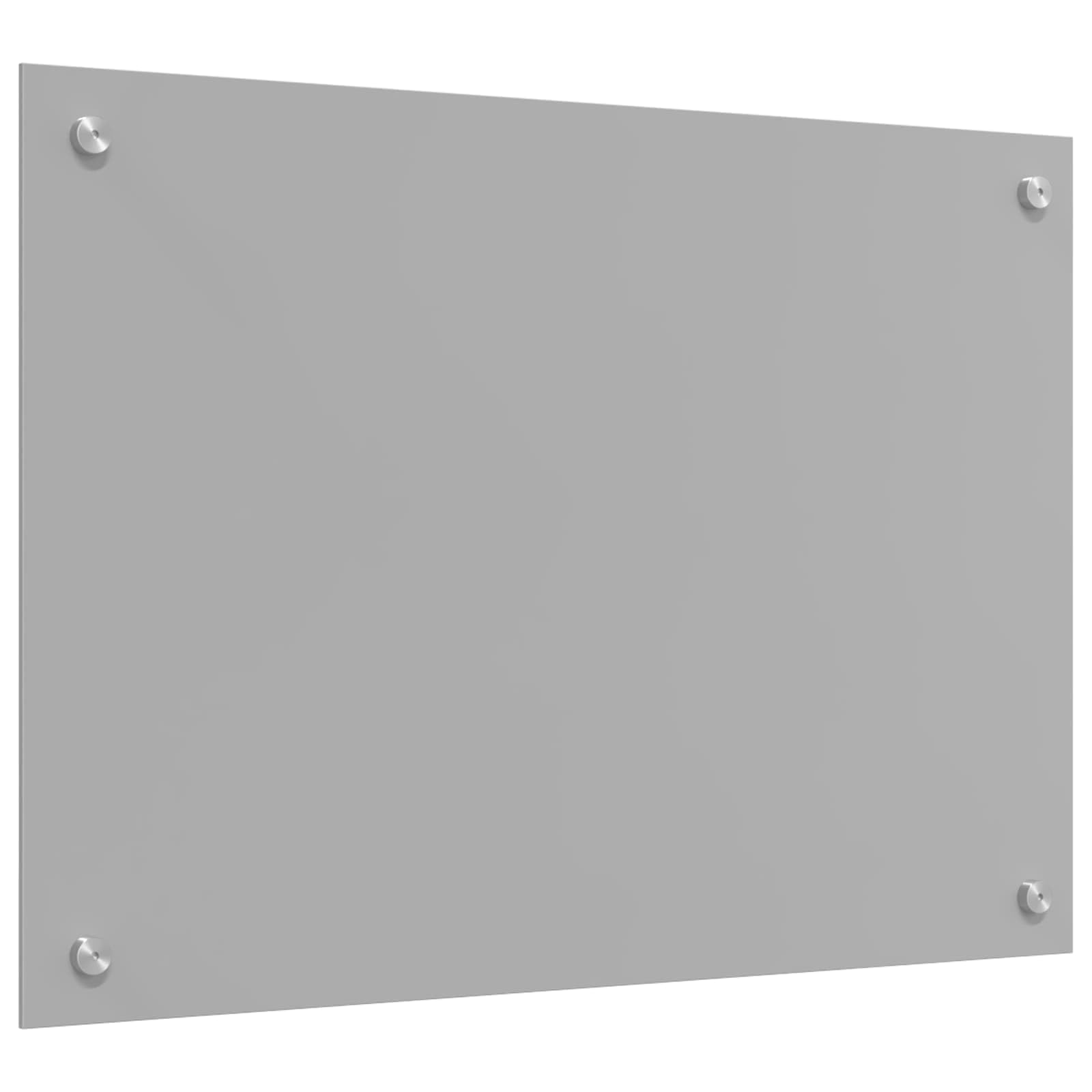 Homogen Küchenrückwand Hellgrau 70 x 50 cm aus gehärtetem Sicherheitsglas für moderne Küchen, hitzebeständig, leicht zu reinigen, mit vorgebohrten Löchern, ideal für Kochzubehör und Kochutensilien