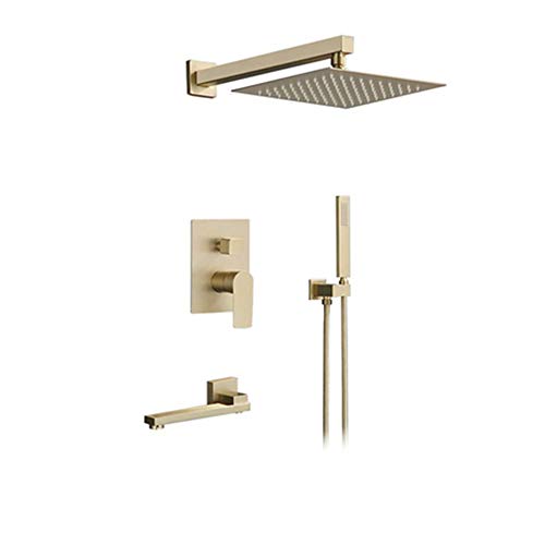 Système de douche respectueux de l'environnement or brossé de 30,5 cm