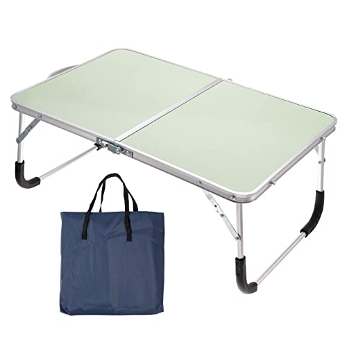 Patikil Foldable Laptop Table, Portable Lap Desk Picnic Bed Tray Tables Snacks Reading Working Desks With Tote Bag For Bed Sofa, Silver #TOP25