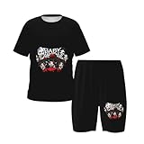 [DOFEMA] ベビーメタル Babymetal 子供用パジャマスーツ キッズ ルームウェア 半袖tシャツ 半ズボン 上下2点セット 子供服 寝巻き 部屋着 寝間着 肌着 柔らかい 通気 肌に優しい 可愛い 男の子 女の子 110-160cm