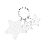 Viodiao Porte-clés étoile Acrylique avec Tous Les Mots Porte-clés Texte personnalisé Porte-clés Acrylique Gravure Gratuite Porte-clés étoile personnalisé pour Femmes Hommes Cadeau