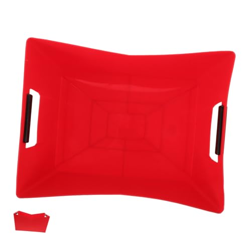 ULTECHNOVO Barril De Cerveza Cubo Enfriador De Bebidas Cubo De Hielo para Vino Balde De Bebidas para Fiestas Cesta De Almacenamiento De Vino Cubo De Bebidas El Plastico Rojo