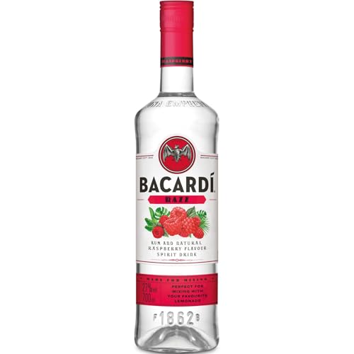 BACARDÍ Razz 27% Vol. 70 cl / 700 ml weißer Rum mit spritzigem Himbeergeschmack weiche Noten reifer Himbeeren und saftige herbe Zitrusfrucht