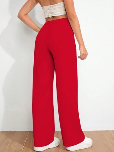 Image of Toochki Trousers for Woman Pants Women's Formal Office Korean | Black Track Pant | Straight | Cotton Spandex Stretchable Trouser | High-Waisted Bottom Wear