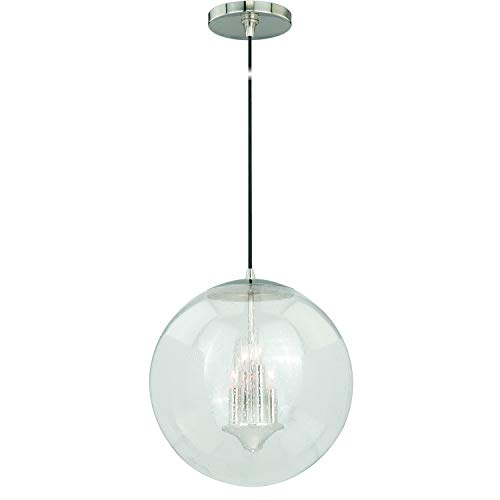 Vaxcel P0121 630 Series Pendant with Clear Seeded Glass, 15-3/4", Polished Nickel Finish #1