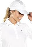 Coolibar UPF 50+ Men's Women's Court Convertible Visor - Sun Protective (Small/Medium- White)