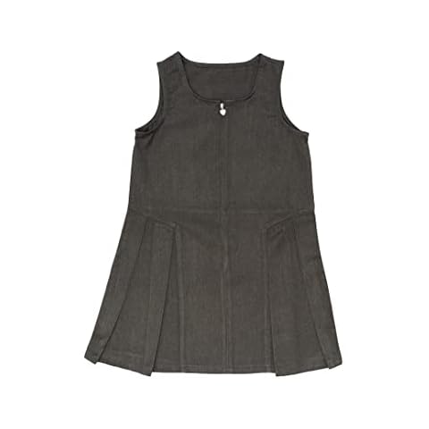 Acorn Fashion Girls School Pinafore Dress - Pleated Skirt and Zip Fastening Pinafores for School Uniform - Ages 4 to 10 Years, 9-10 Years Grey Cover