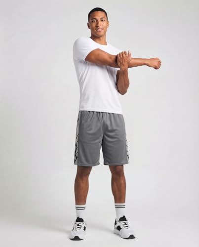 Image of Real Essentials 5 Pack: Men's 9 inch Mesh Shorts - Athletic Gym, Workout, Basketball, Running, Casual Lounge Activewear Pockets