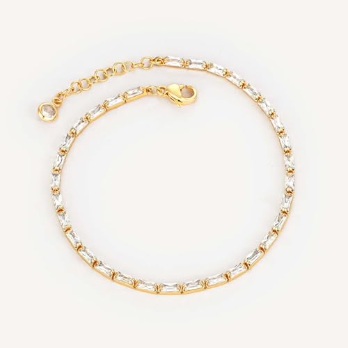 Image of MEVECCO Bracelet for Women 14K Gold Plated Dainty Chain Simple Jewelry Cute Handmade Minimalist for Her