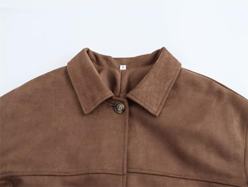 Cromoncent Women's Faux Suede Leather Jackets with Belt3