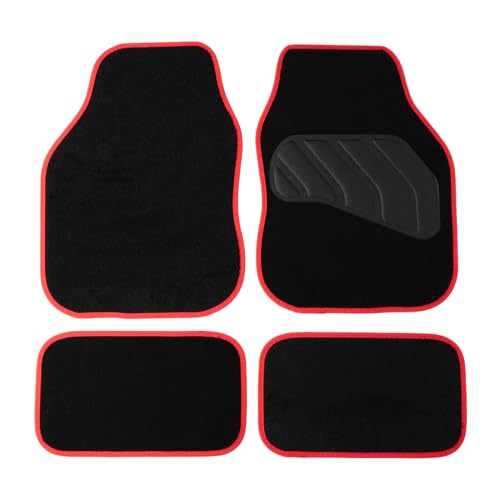 Sakura SS5466 Lot de 4 Tapis de Voiture Rouge Pastel