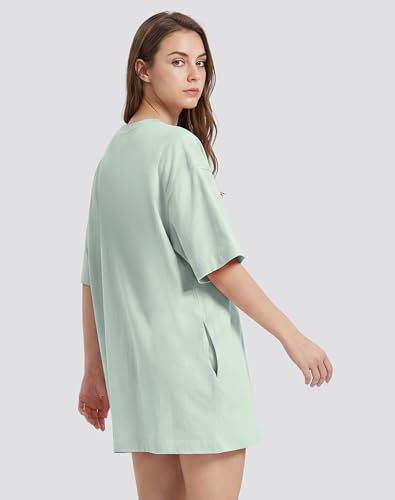 Image of VIUTIL Womens Oversized T Shirt Dress Short Sleeve Crewneck Cotton Mini Dress with Pockets 2026 Casual Summer Clothes