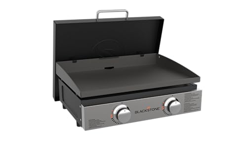 Blackstone 1666 22” Omnivore Original Tabletop Griddle with Hard Cover, Powder Coated Steel, Black