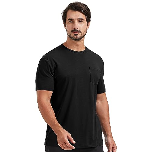netdraw men39s ultra soft bamboo viscose pocket t-shirt classic fit lightweight cooling short sleeve casual basic shirt