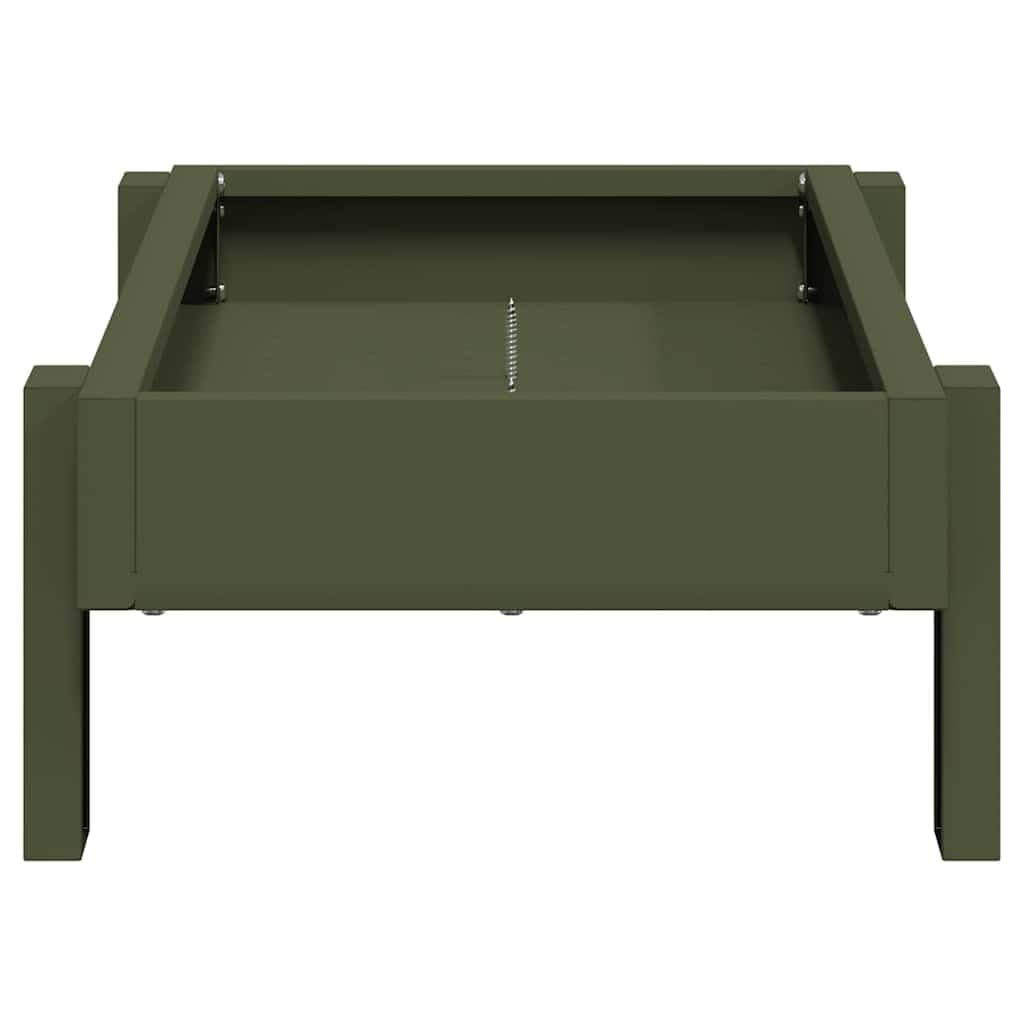 vidaXL Mangiatoia per polli Verde oliva 80 x 28 x 13.5 cm