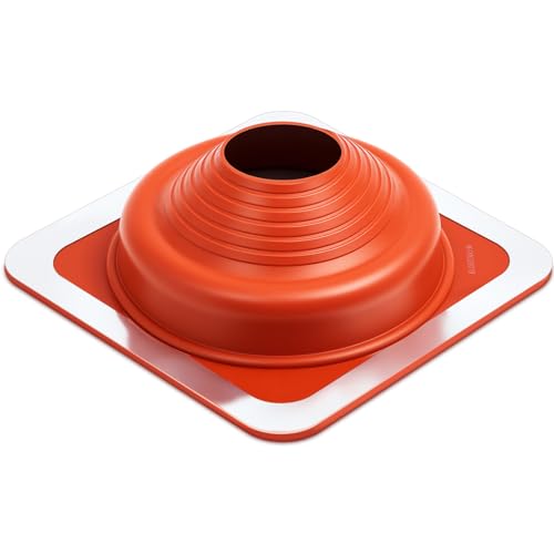 Yaocom 1 Pcs #5 Od 4" to 8-1/4" Metal Roof Jacks Pipe High Temp Flashing Boot Plumbing Vent Chimney Fire Place Roof Seal Kit for Houses Fits Pipe, Orange Yaocom 1 Pcs #5 Od 4" to 8-1/4" Metal Roof Jacks Pipe High Temp Flashing Boot Plumbing Vent Chimney Fire Place Roof Seal Kit for Houses Fits Pipe, Orange