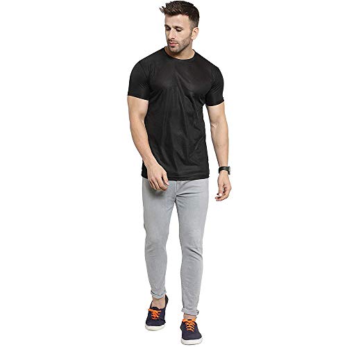 Image of TQH Men Dri Fit Polyester Half Sleeve Round Neck Multicolor t Shirts - Combo Set of 2