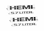 HEMI 5.7 Liter Emblem Overlay Decal - 2013-2018 Ram - (Color: Flat Black)