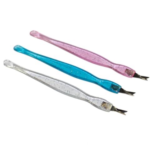 Gogogmee Dead Skin Remover Tool Cuticle Pusher Trimmer Fork Set for Nail Art Non-slip Handle