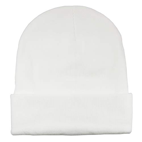 Gelante Men Women Warm Knit Cuffed Plain Beanie Hat Skull Cap. 2040A-1PC-White