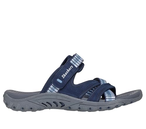 Skechers Skechers Women's REGGAE - COLOR-FULL, Adjustable Color Pop Webbing Slide, Navy, 8.5M