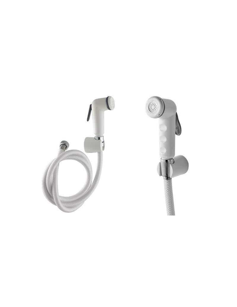 Kit idroscopino, Bianco CON FLESSIBILE DOCCETTA PER REGOLAZIONE DEL FLUSSO E SUPPORTO PER DOCCETTA - COMPLETO
