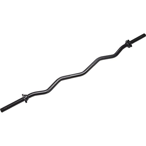 Gorilla Sports Barre Curl Noire 120 cm - Ø 30mm - avec étoiles de Serrage