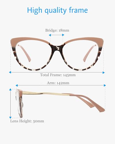 Image of ANRRI Classic Elegant Cat Eye Style Blue Light Blocking Computer Glasses for Women Vintage Frame