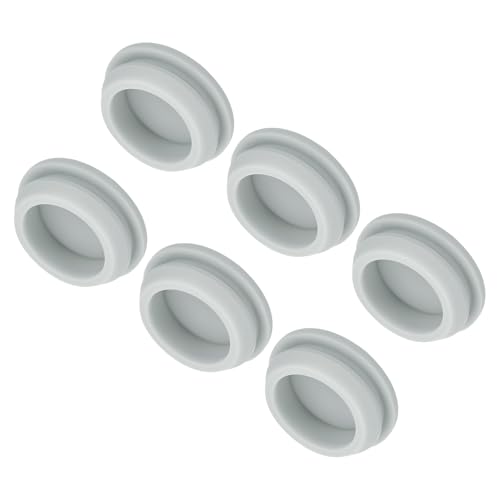 Image of MECCANIXITY 6pcs Silicone Snap in Locking Hole Plugs,24mm /0.9 Inch Mounting Diameter Narrow Groove Width 2.5mm Panel Seal Cover Round for Kitchen Bulkheads Waterproof Sealing Plugs Grey