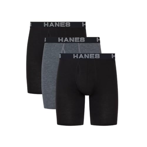 Hanes Premium Men's 3pk Boxer Briefs Total Support Pouch (Regular, Long Leg, Trunks)
