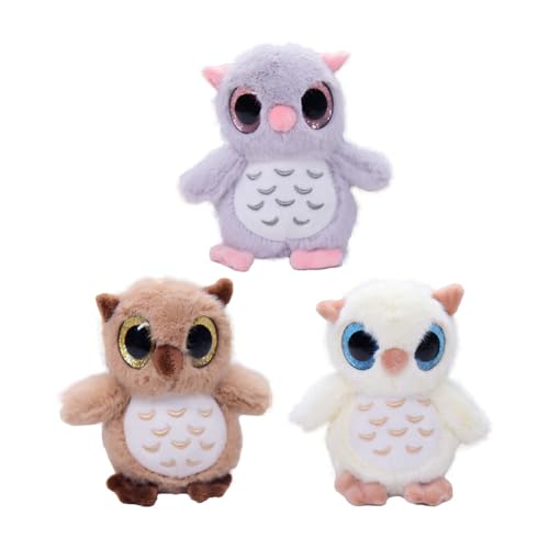 Image of Tickles Cute Owl Soft Stuffed Plush Animal Toy for Kids Girls & Boys Children Birthday Gifts (Color: Brown Size: 20 cm)