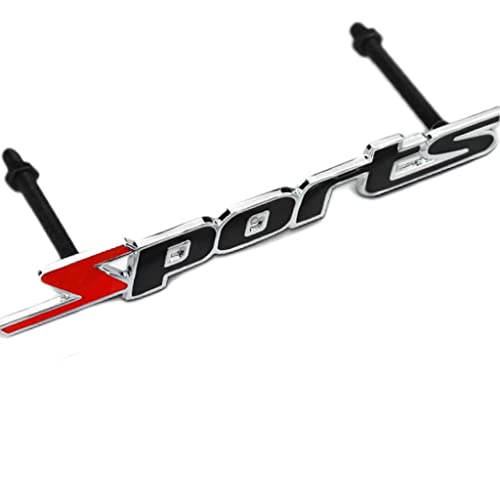 Image of 1 PCS New 3D Zinc Alloy Chrome Sports Premium car Body Emblem Front Grille Sticker Decal Replacement Nameplate Letters Badge (Red Black)