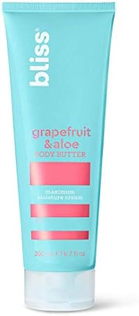 bliss Grapefruit & Aloe Body Butter, Maximum Moisture Cream for Dry Skin, Daily Moisturizer for Women & Men, Vegan, Cruelty Free, Paraben Free, 6.7 Fl Oz