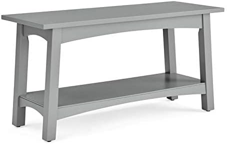 Alaterre Furniture Craftsbury 36" W Wood Entryway Bench, Gray