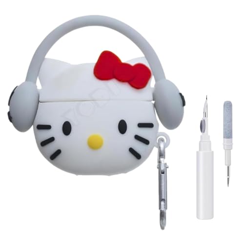 Image of YODI Case Cover for Airpods Pro|Pro 2|Airpods Pro 3|Airpods 4 Pouch, Silicone Cases with Cleaner Kit 360 Drop Protection,Shock-Resistant ((White-Kitty), Airpods Pro /Pro 2)