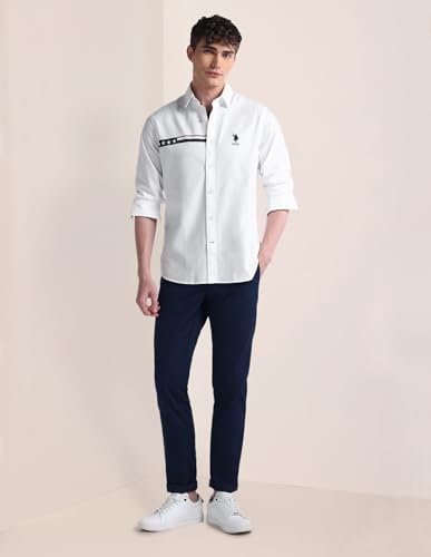 Image of U.S. Polo ASSN. Striped Regular Fit Cotton Shirts for Men - Full Sleeve Mens Casual Shirts