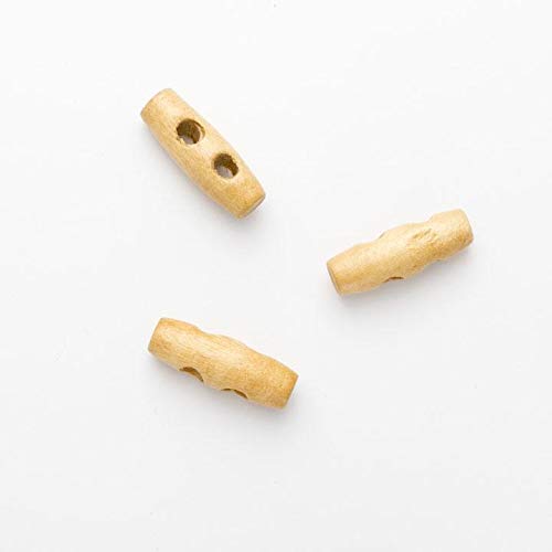 Simply Sew Crafty™ Wooden 2 Hole Toggles for Duffle Coats (20mm-Light Wood)