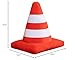 ELAINREN Funny Road Cone Plush Safety Traffic Cone Toy Pillow Soft Simulation Red Roadblock Stuffed Model Cute Plushies Roadblock Dolls for Photo Prop Construction Party Favors,17.7''