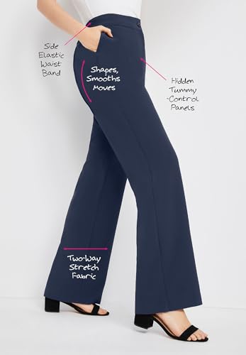 Jessica London Women's Plus Size Tummy Control Bi-Stretch Bootcut Pant2
