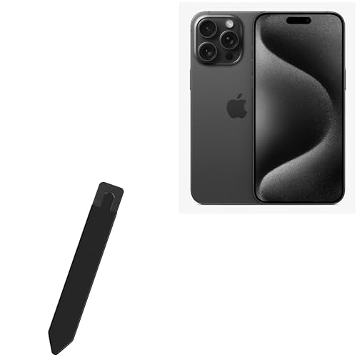 BoxWave Stylus Pouch Compatible with Apple iPhone 15 Pro Max - Stylus PortaPouch, Stylus Holder Carrier Portable Self-Adhesive - Jet Black
