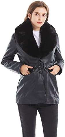 GRAN ORIENTE Women's Faux Leather Motorcycle Jacket - Fashion Biker Coat With Chic Style