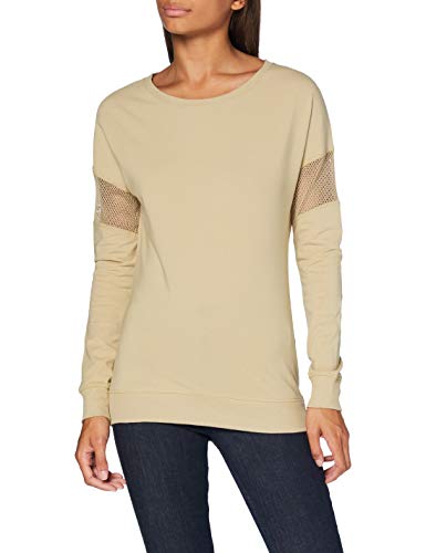 Activewear Top con Detalle en la Manga para Mujer, Verde (Khaki), 40 (Talla del Fabricante: Medium)