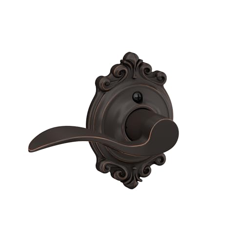 Image of Schlage Accent Lever with Brookshire Trim Non-Turning Lock in Aged Bronze - Right Handed