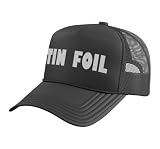 Tin Foil Conspiracy Theory Alien & UFO Meme Trucker Hat with Adjustable Mesh Back, Black