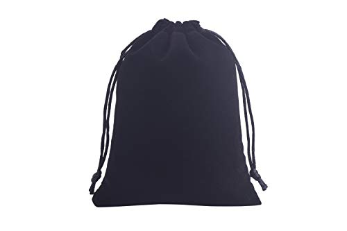 KONMAY 20pcs Small Velvet Drawstring Bags, 5.0x7.0cm Black Velevet Jewellery Pouches for Gifts, Party Favors